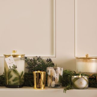 Frasier Fir? Large Frosted Wood Grain Candle