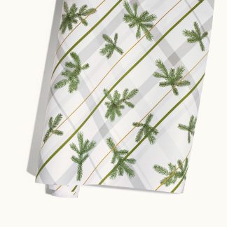 Frasier Fir? Frosted Plaid Wrapping Paper. 2 Pack