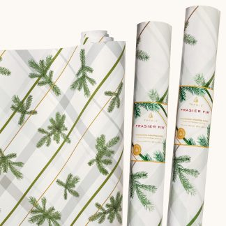 Frasier Fir? Frosted Plaid Wrapping Paper. 2 Pack
