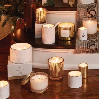 Frasier Fir? Gilded Gold Votive Candle